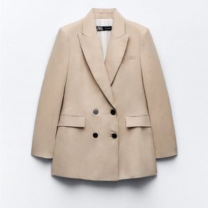 LINEN BLEND DOUBLE BREASTED BLAZER